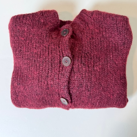 TOAST Burgundy Wool Knit Button-Front Sweater • Cozy Cardigan • Size M - Picture 3 of 16